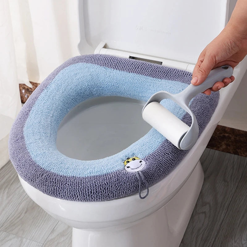 Reusable Toilet Seat Covers Universal Warm Plush Closestool Mat Washable  Warm Toilet Seat Cushion  Bathroom Accessories