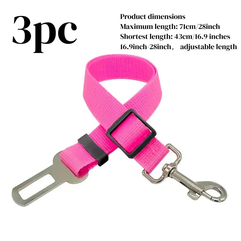 Car Pet Seat Belt, Adjustable Safety Rope, Rust Proof Hook and 360° Rotating Buckle, Used for Trucks and Station Wagons