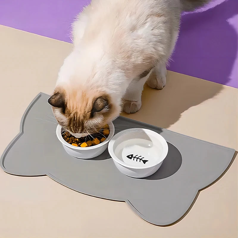 Silicone Pet Feeding Dog Cat Bowl Food Mat Non-Stick Waterproof Pet Food Feeding Pad Puppy Feeder Tray Water Cushion