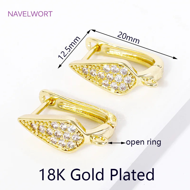 Multi Styles 18K Gold Plated Brass Shvenzy Earring Hooks Ear Wire Fastener,Accessories For Earrings,DIY Jewelry Making Supplies