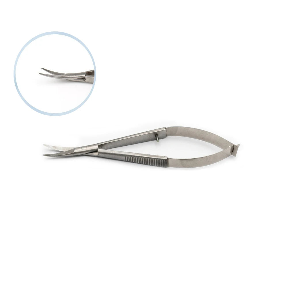 12cm Stainless Steel Spring Action Eyebrow Scissors Precision Facial Hair Trimmer Nipper Ergonomic Makeup Grooming Beauty Tools