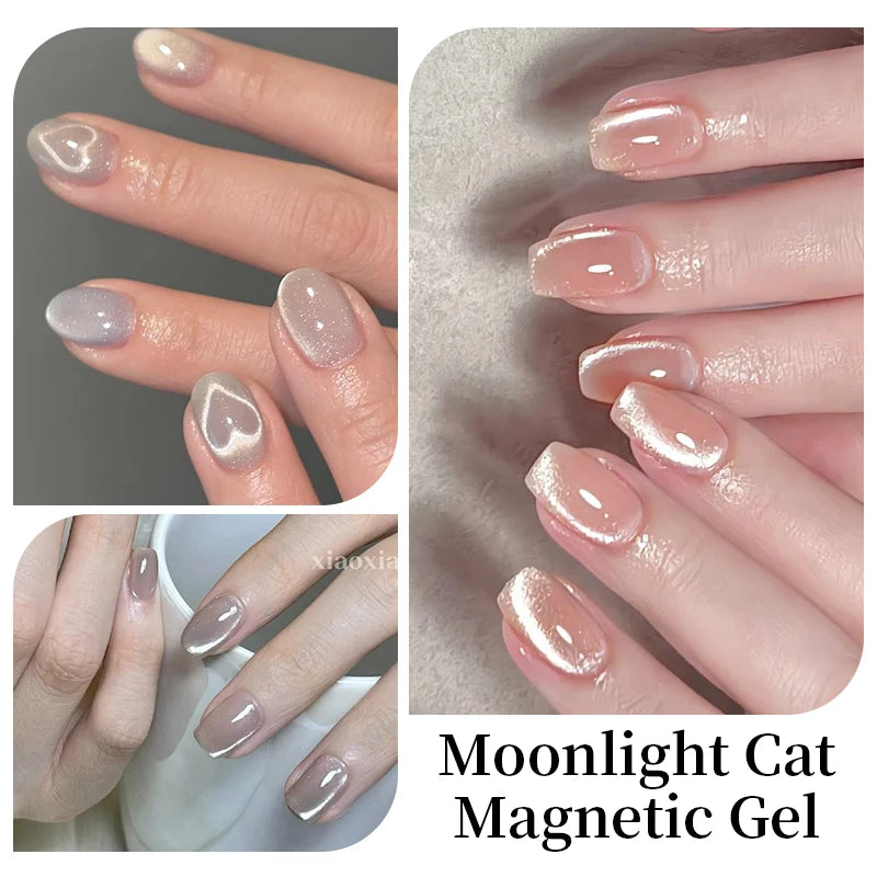 BORN PRETTY Nude Pink Moonlight Cat Magnetic Gel Super White Light Magnetic Nail Sparkling Varnis Semi Permanent 10ml Gel Polish