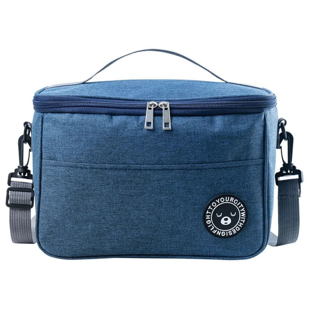Portable Insulated Lunch Box Thermal Bag for Travel Camping Picnic Office Hot Cold Food Storage Container with Handle Strap