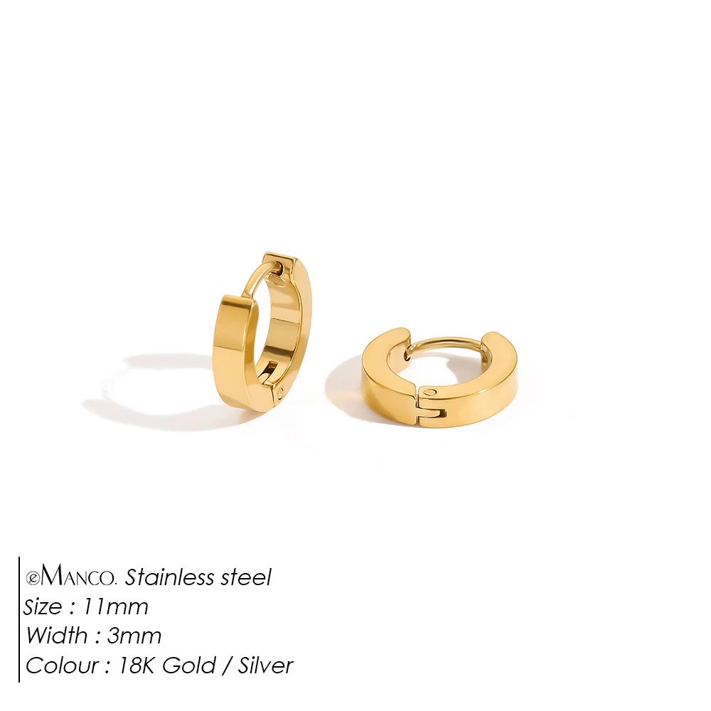 EMANCO Fashion Gold Size Circle Earrings Women's Jewelry Accessories Classic Stainless Steel Earrings Wholesale