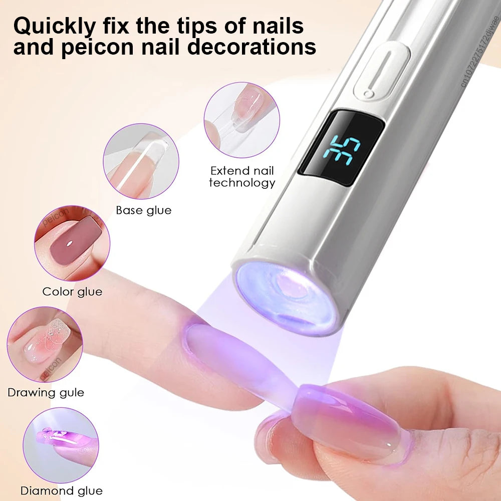 Mini Handheld UV Light Nail Lamp USB Rechargeable Manicure Polish Gel Curing Dryer Portable Nails Art LED UV Light Drying Lamp