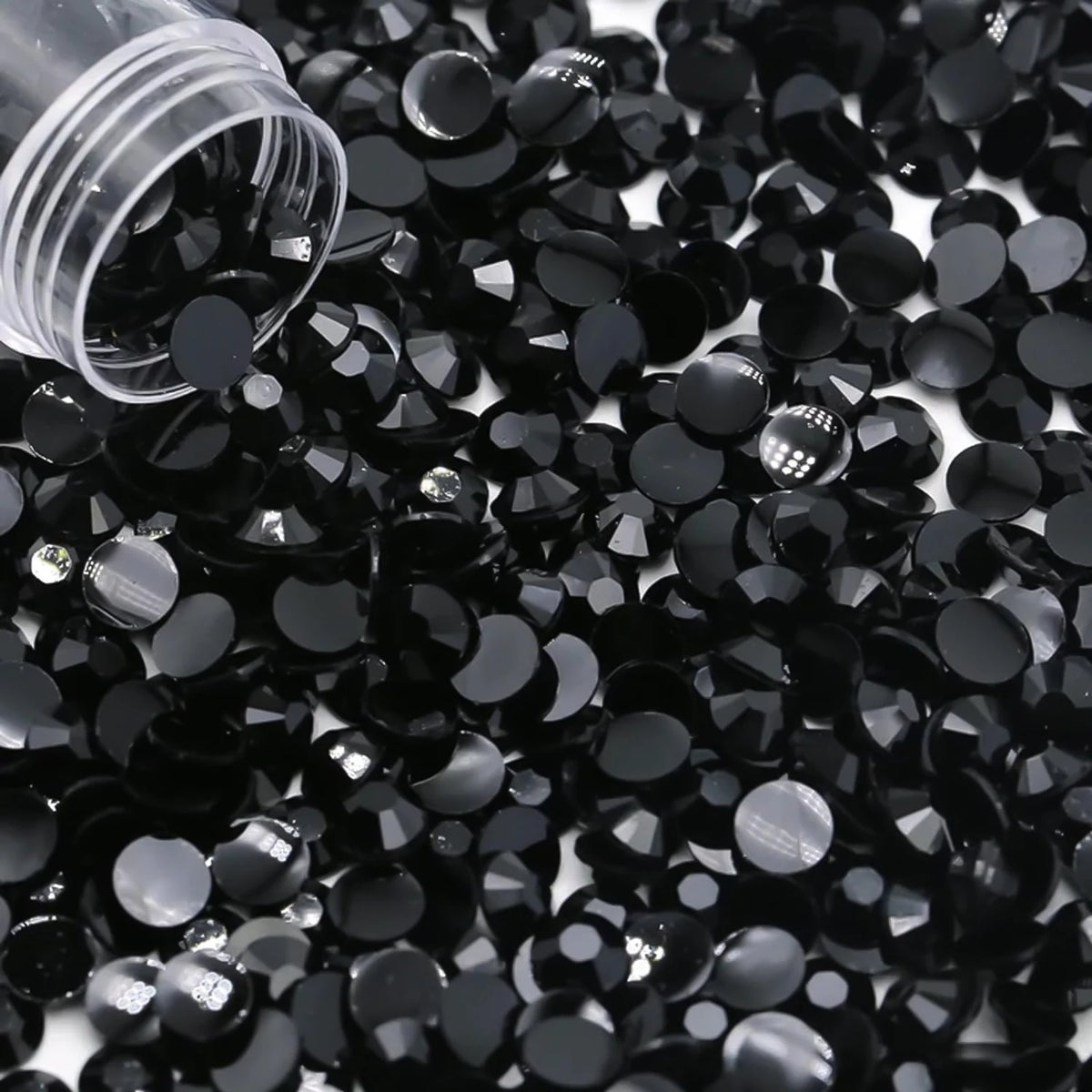 Black Flatback Resin Jelly Rhinestones 2mm 3mm 4mm 5mm 6mm Drill Faux Gems Bead for Crafts DIY Nail Art Charms Supplies