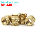 10/15/20/40/50/100pcs M1 M1.2 M1.4 M2 M2.5 M3 M4 M5 M6 M8 Thread Knurled Brass Heat Insert Nut Copper Embedment Embed Parts Nuts