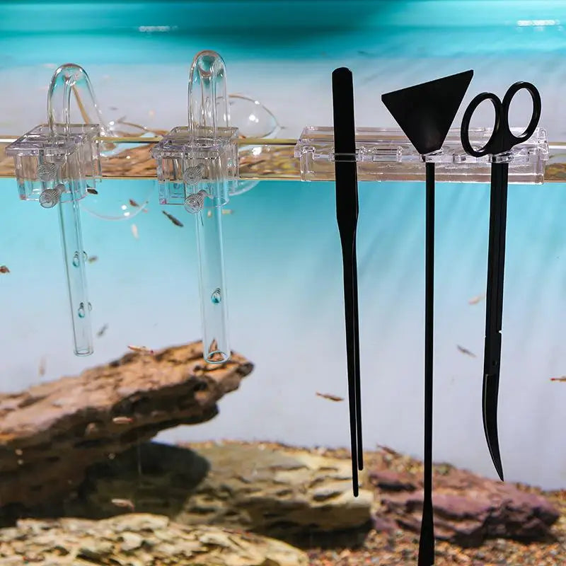 1Pc Fish Tank Acrylic Water Pipe Clamps Tool Storage Rack Inflow Outflow Filtration Holder Fixed Clamps Fix Feeder Fixing Seat