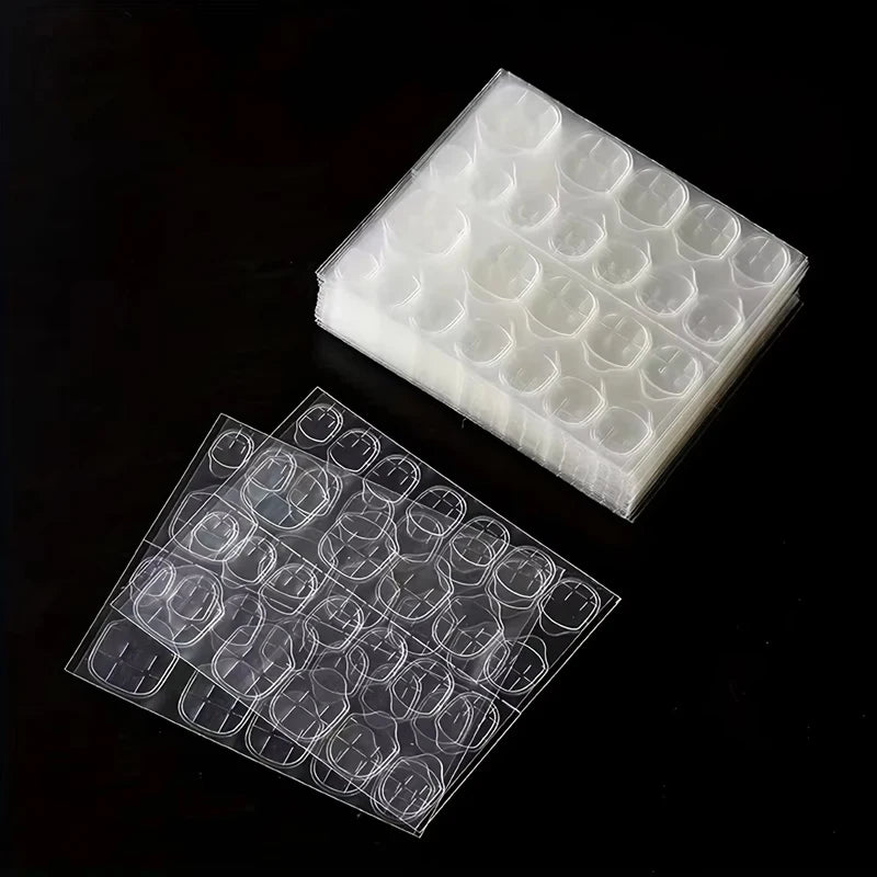 120/240Pcs Double-Sided Jelly Glue Press-On Nails High Viscosity Transparent Waterproof & Durable Matte Finish Fake Nails Glue