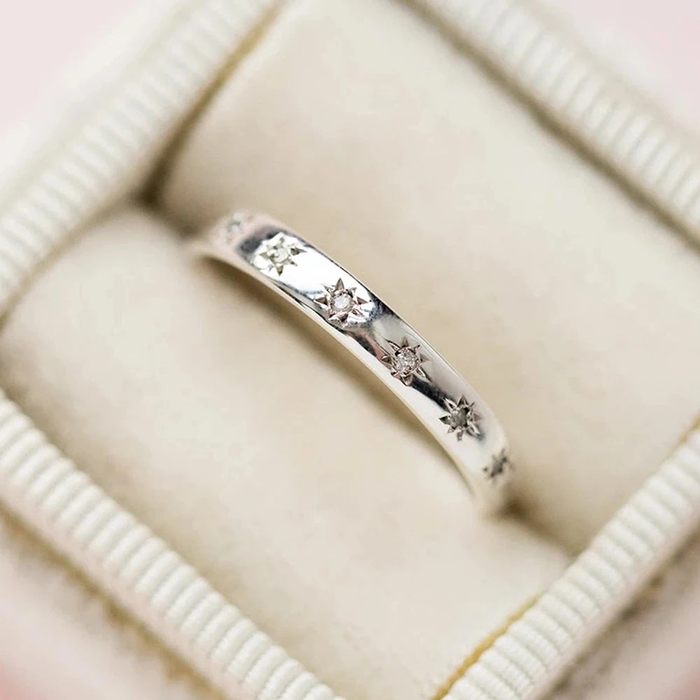 CAOSHI Simple Delicate Design Rings for Women Shiny CZ Gift All Match Trend Accessories for Daily Life Exquisite Women Jewelry