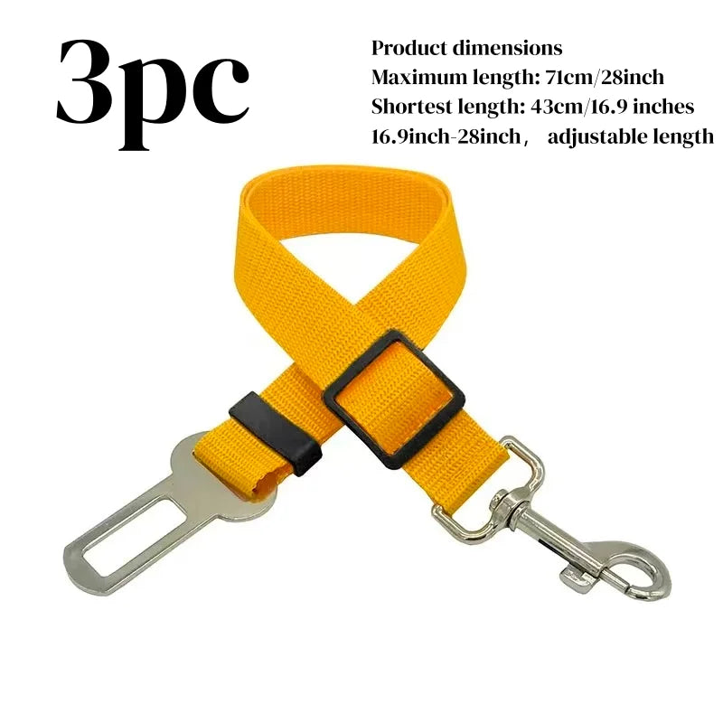 Car Pet Seat Belt, Adjustable Safety Rope, Rust Proof Hook and 360° Rotating Buckle, Used for Trucks and Station Wagons