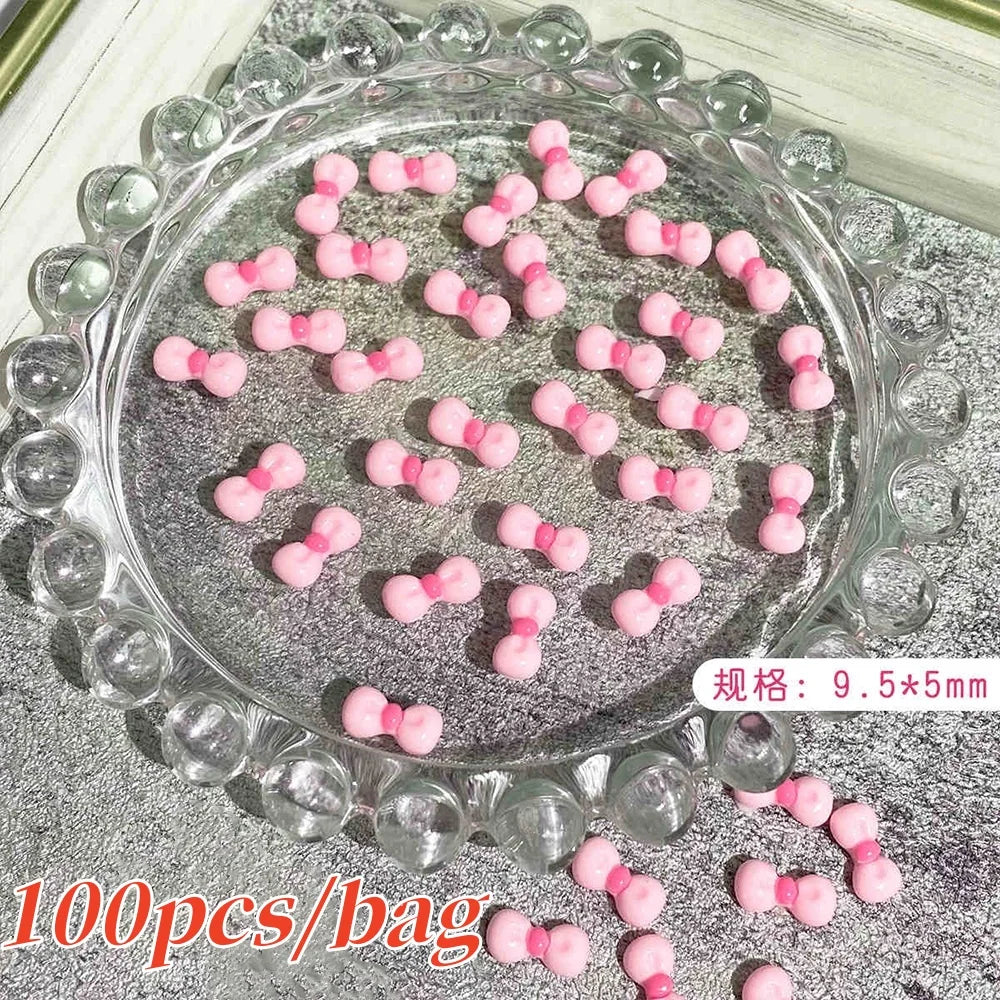 500-600pcs Bow Flower Nail Art Resin Decorations Mix Shapes Nail Charms Press on Manicure Supplies Jewelry Kawaii Accessories *&