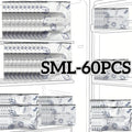 10/60pcs Aluminum Foil Storage Bags Freezer Sealed Organizers Food Packaging Reusable Pantry Odor-Proof Bag Kitchen Essential