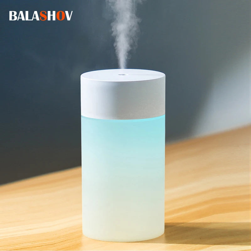 260ML USB Ultrasonic Humidifier, Mini Essential Oil Aroma Diffuser, Anion Mist Maker with Romantic LED Light, Portable Car Air P