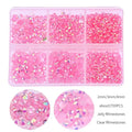 2700Pcs/Box 2/3/4mm AB Jelly Nail Rhinestones Resin Flatback Clear Nail Gem Stone for DIY Nail Art Decoration Accessories