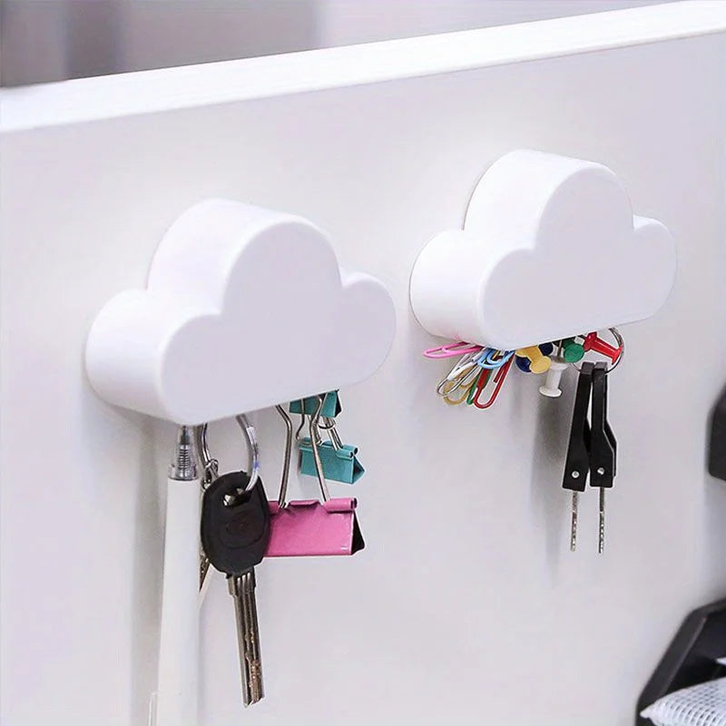 Creative Cloud Keychain Hook Magnet Suction Key Hanging - Sticky Key Rack for Wall and Doors - Easy Storage and Organization