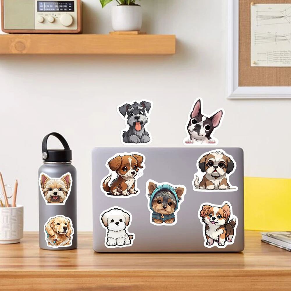 Cute Cartoon Puppy Dogs Stickers Kawaii Pet Animals DIY Kid Toys Gift Decal for Laptop Scrapbook Phone Journal Bottle Waterproof