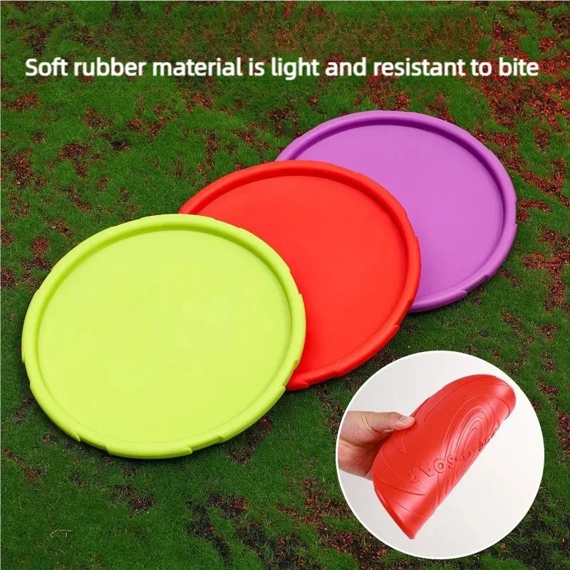 Dog Toys Soft Silicone Flying Disc Durable Bite Resistant Multicolor Frisbee Puppy Outdoor Interactive Training Supplies