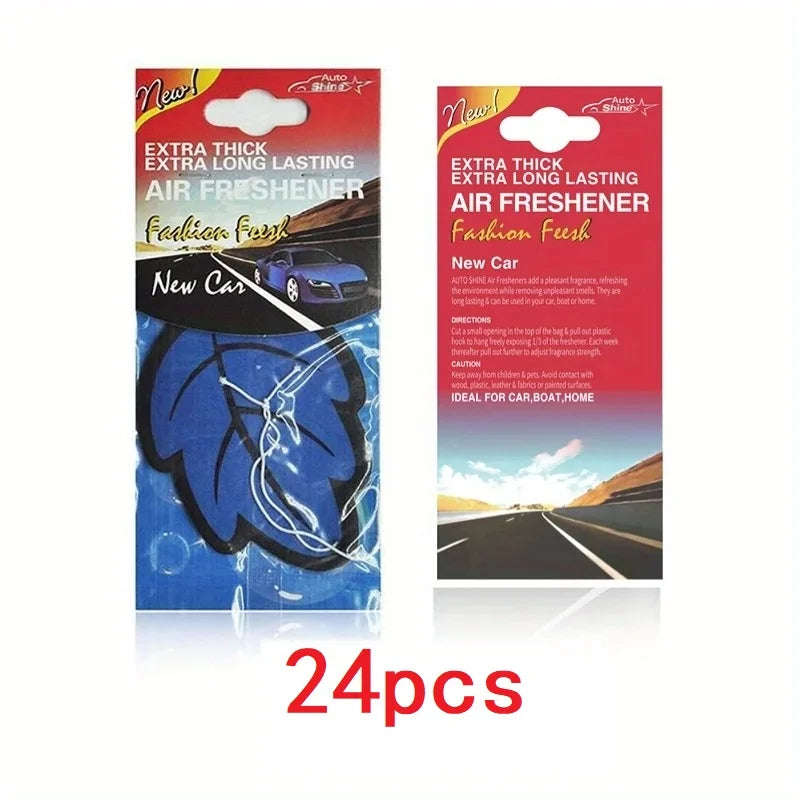 3-60pcs Car Air Freshener Natural Scented Tea Paper Auto Hanging Vanilla Perfume Fragrance Leaf Shape Car Accessories Interior