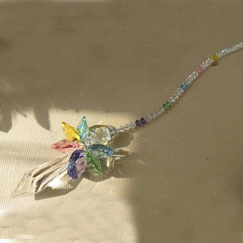 1PCS Rainbow Angel Suncatcher Crystal Guardian Angel Chakra Sun Catchers Car Charm for Rear View Mirror Home Decor