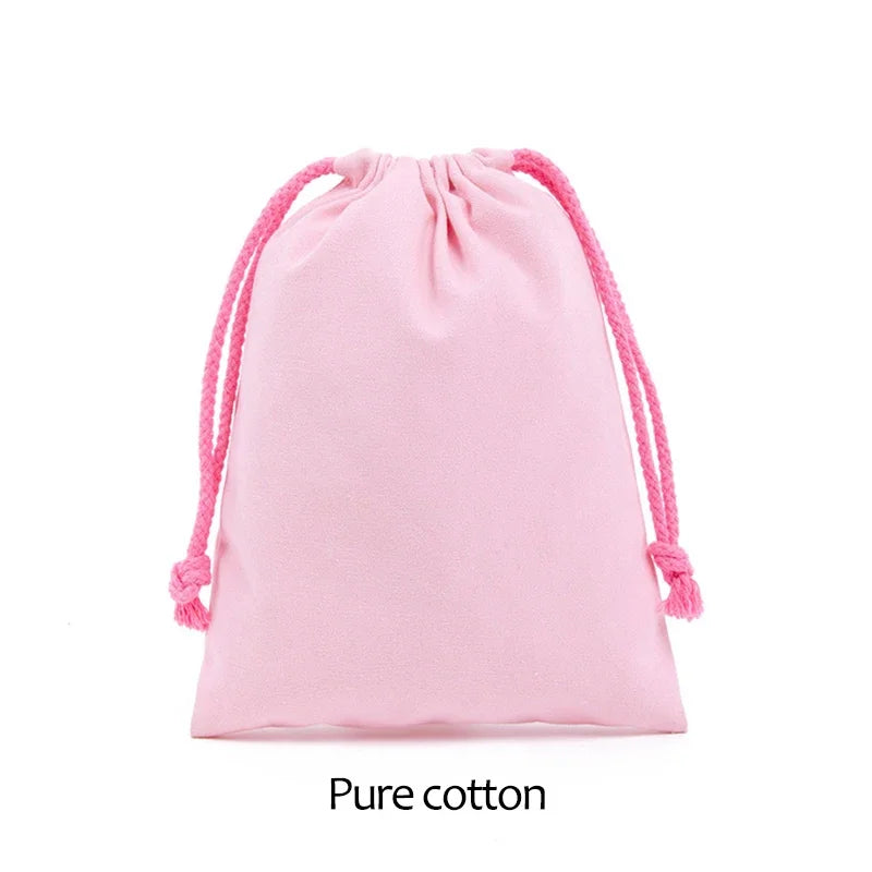 Cotton Cloth Gift Packaging Bag Drawstring Storage Bags White Canvas Bags for Candy Reusable Pouch Home Sundries Organize Sacks