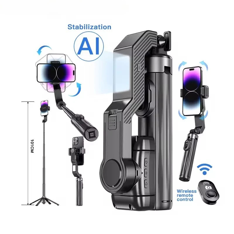 Handheld Gimbal Stabilizer Smartphone Camera Stabilizer Selfie Stick Tripod Stand Wireless Remote for IPhone Android