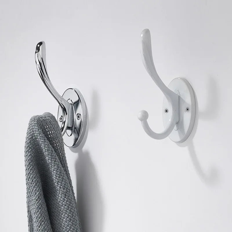 2/4pcs metal wall hooks, wall-mounted aluminum material hooks - Easy to install, adhesive type, suitable for clothes, hats.