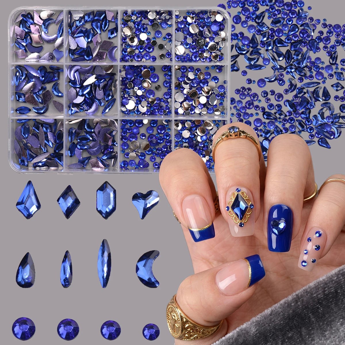 12Grids Box Sweet Dessert Nail Art Charms 3D Resin Donut Chocolate Lollipop Gems Kawaii Style for Music Festival Party DI
