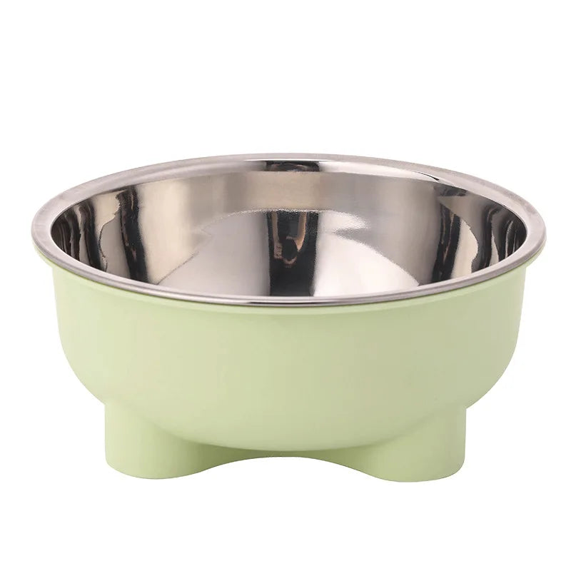 1PC Four-Legged Solid Color Stainless Steel Pet Dog Bowl And Cat Bowl For Indoor And Outdoor Use