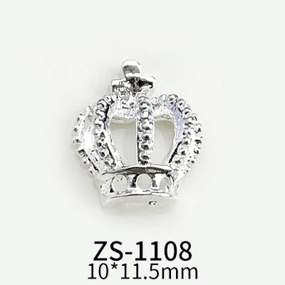 10pcs New Crown Alloy Zircon Nail Art Charms Silver Shinny Crystals Jewelry Hot Sale Nails Decoration 3D Manicure Accessories %2