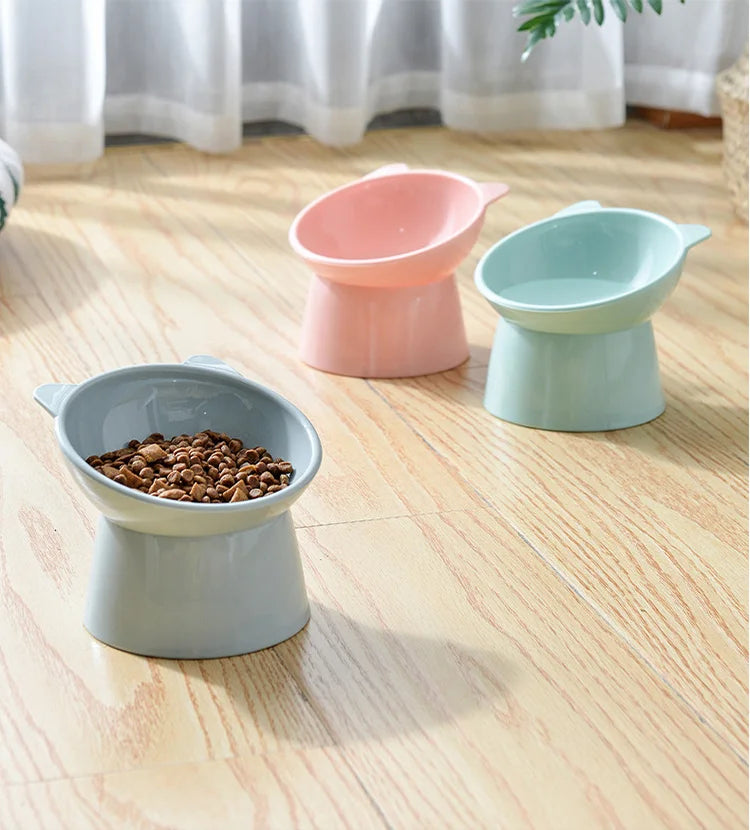 Pet Food Bowl Tilt High Bottom Neck Protector Antichoking Dog and Cat Water Bowl Antidumping Dog Feeding Supplies