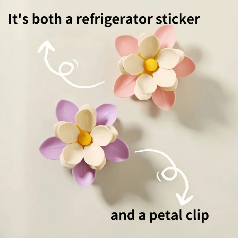 10pcs Lotus food bags clip,petal food bag sealing clip - heavy-duty plastic - sturdy two-layer structure,suitable for snack bags