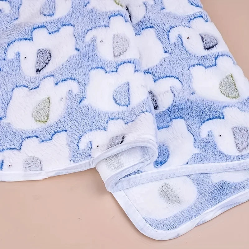 Christmas Gift Soft and Cozy Cartoon Elephant Pet Blanket for Dogs and Cats Flannel Throw for Puppies and Kitten Universal Size