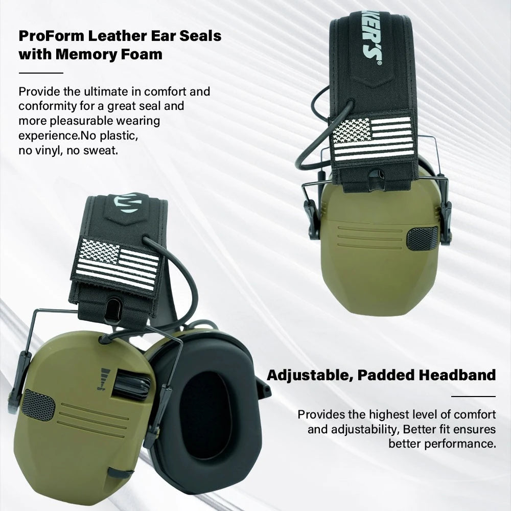 Shooting Hunting Electronic Earmuffs Active Noise Cancelling Protect Hearing Tactical Headset NRR22 EMI Filtering Sound Amplify