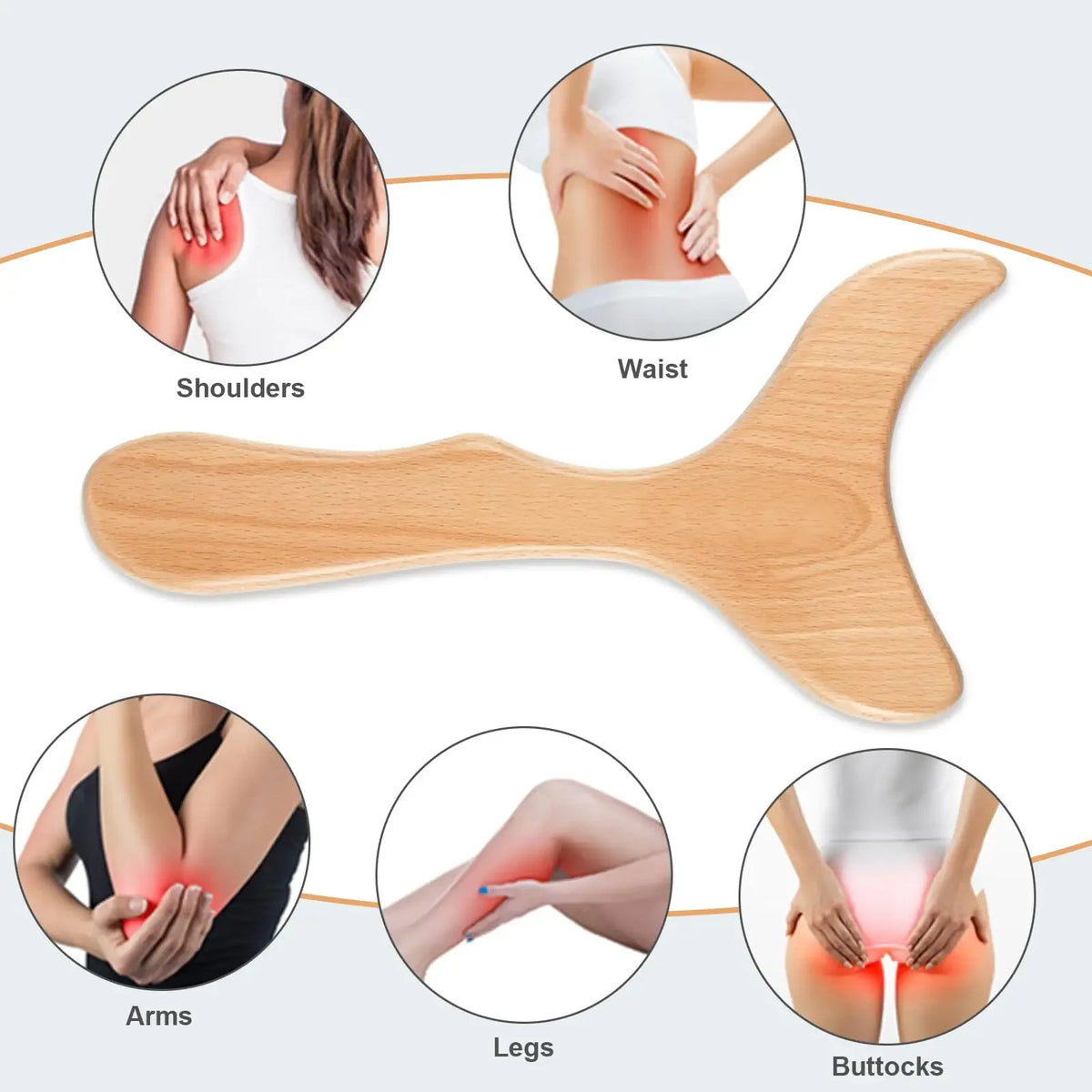Wooden Gua Sha Wood Massage Tools,Wooden Back Massager, Body Massage Tool Paddle Gua Sha Tool