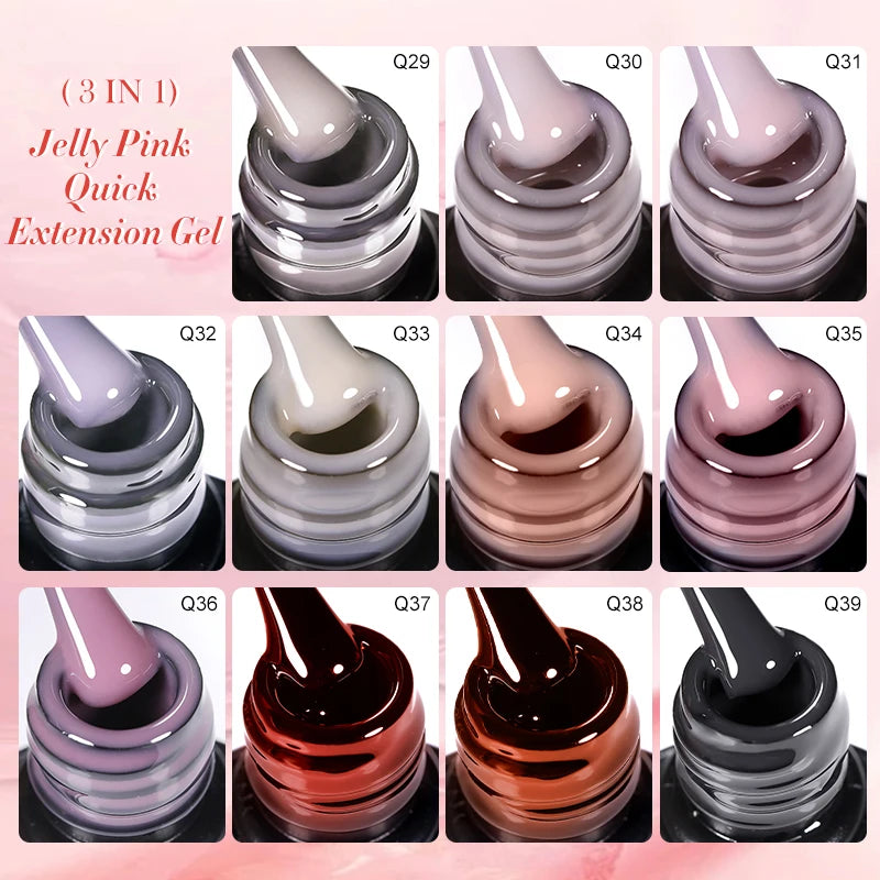 LILYCUTE 7ML Jelly Nude Pink Quick Extension Gel Nail Polish Transparent  Finger Prolong Long Lasting Construction Gel Varnish