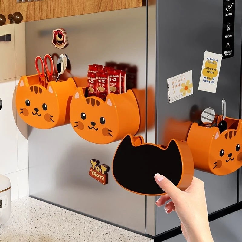 New Cute Cartoon Soft and Adorable Cat Magnet Storage Box
