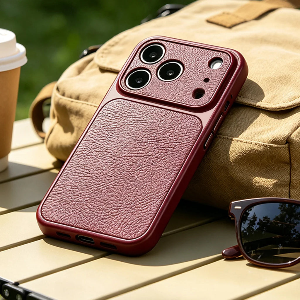Luxury Retro Artificial Leather Matte Phone Case for IPhone 18 17 16 15 14 13 12 11 Pro Max 16 Plus Shockproof Protection Cover