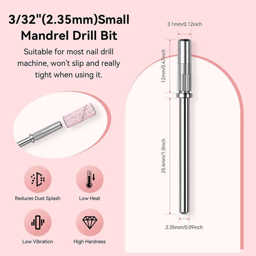 100pcs 3mm Nail Sanding Bands-80/120/180/240 Grit Mini Nail Drill Bit Electric Nail File Accessory Polishing Manicure Tool
