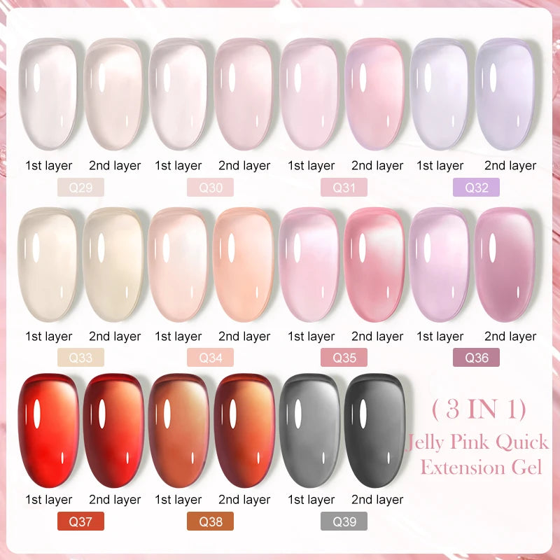 LILYCUTE 7ML Jelly Nude Pink Quick Extension Gel Nail Polish Transparent  Finger Prolong Long Lasting Construction Gel Varnish