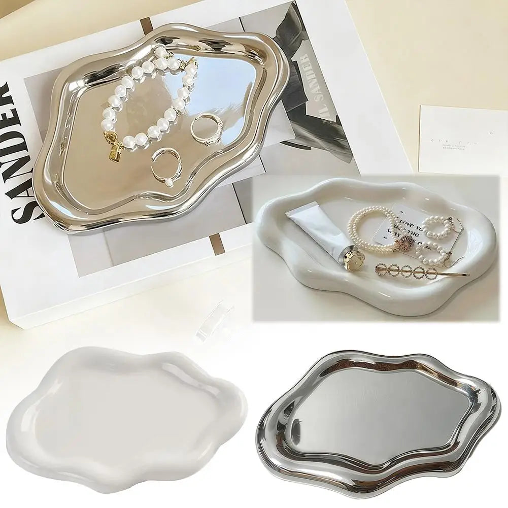 Simple Stylish Cloud Ceramic Jewelry Storage Tray Decorative For Jewelry Earrings Display Desktop Ornaments Gifts For Friends