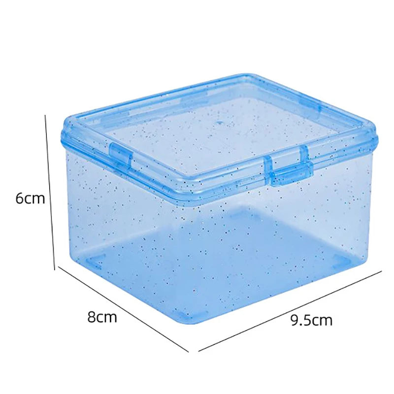 New Transparent Plastic Storage Box Photocards Small Card Storage Box Desk Organizer Box Classification Box Stationery