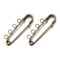 5-10pcs/lot Gold Safety Pins Brooches Blank Base Brooch Pin with Holes Fasteners Pin For DIY Jewelry Making Supplies Accessories