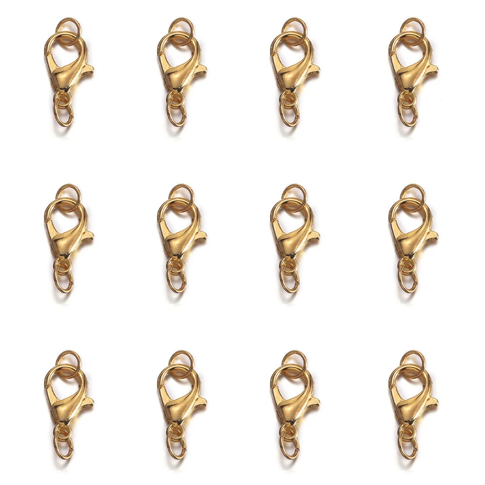 50Pcs Lobster Clasps Hooks with 100Pcs Jump Rings End Clasps Bracelet Necklace Connectors for DIY Jewelry Making Supplies