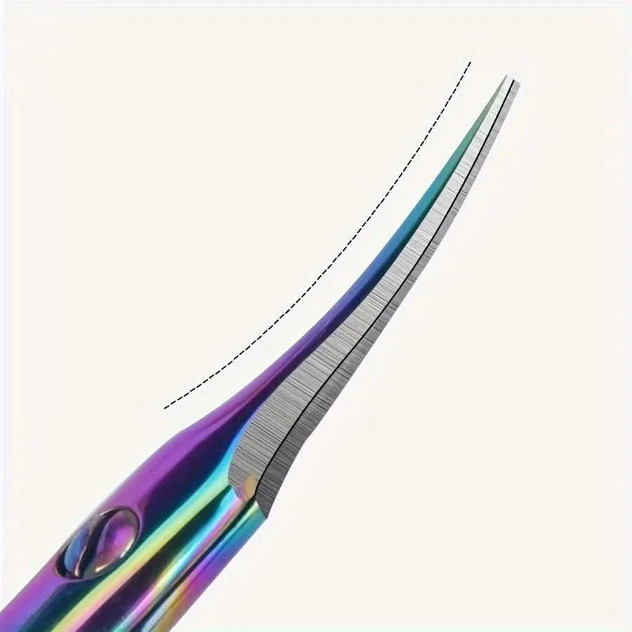 Cuticle Scissors Trimmer for Manicure and Pedicure Curve Blade Precise Pointed Tip Grooming Kit for Nail Art Extra Fine Cuticle