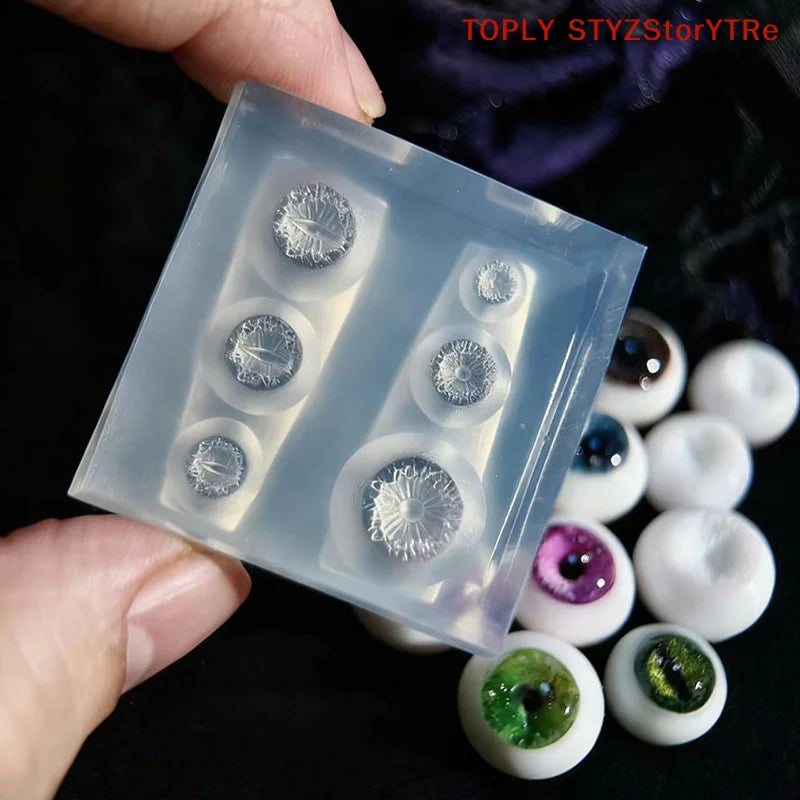 3D Nail Mold Ice Flower Bread Jellyfish Fox Eyeball Stamping Stencils UV Gel Polish Art Mould Silicone Carving Tool DIY Design