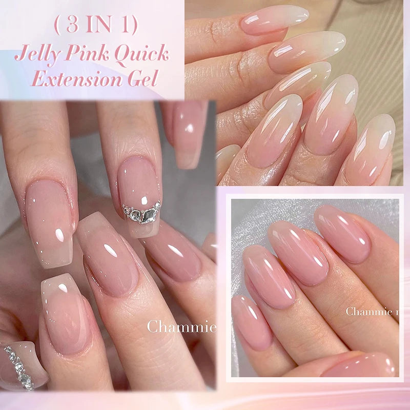 LILYCUTE 7ML Jelly Nude Pink Quick Extension Gel Nail Polish Transparent  Finger Prolong Long Lasting Construction Gel Varnish