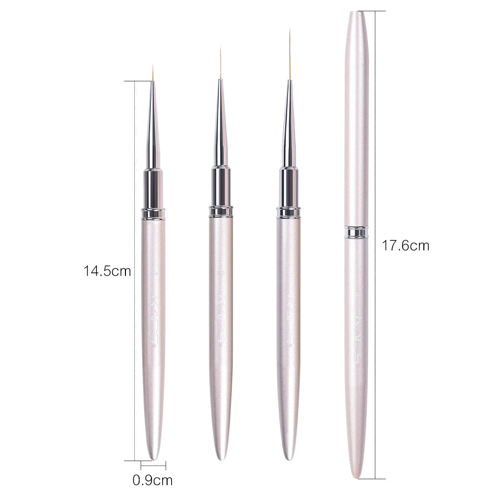KADS Gel Liner Nail Art Brush 8/15/20mm 100% Kolinsky French Stripe Thin Pincel Liner Nails Brush DIY Drawing Painting Pen