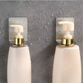 2pcs Stainless Steel Wall-Mounted Bottle Hooks,Refillable Shampoo Container Hanger Bathroom Accessories,Hook For Wall