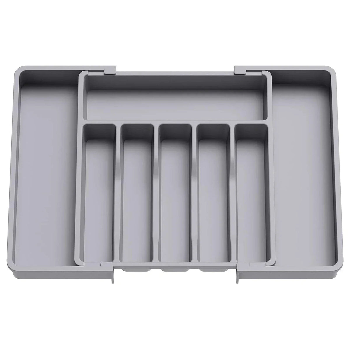 UpgradedAdjustable Cutlery Drawer Organizer Plastic Divided Storage Tray Space Saving Holder for Kitchen Knives Spoons Tableware